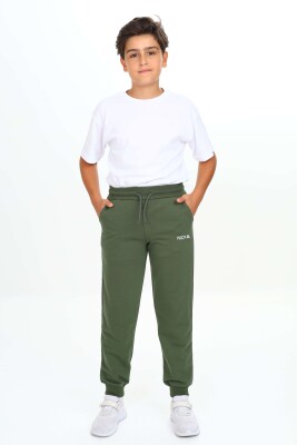 Wholesale Boys' Basic Sweatpants 7-10Y Nickel 2060-20022-2 Хаки 