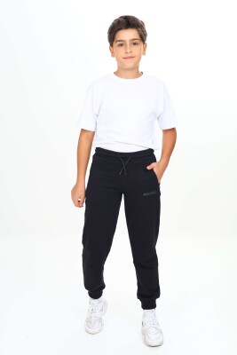 Wholesale Boys' Basic Sweatpants 7-10Y Nickel 2060-20030-2 Чёрный 