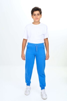 Wholesale Boys' Basic Sweatpants 7-10Y Nickel 2060-20030-2 Светло-серовато- синий