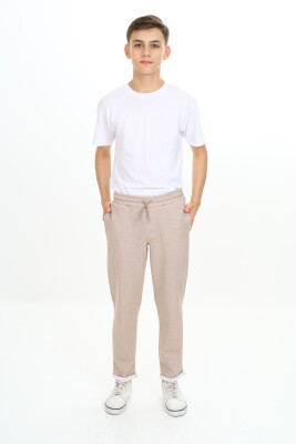 Wholesale Boys' Basic Sweatpants 7-10Y Nickel 2060-20100-2 Бежевый 
