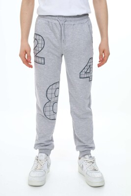 Wholesale Boys Printed Sweatpants 7-10Y Nickel 2060-20069-2 Серый 