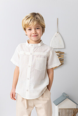 Wholesale Boys' Shirts 2-8M Mininio 2062-251M3LBY82 Экрю