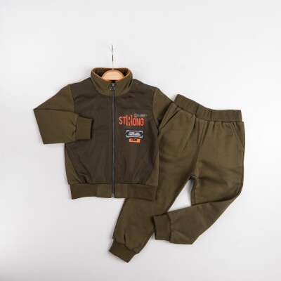 Wholesale Boys Tracksuit Set 1-4Y Pankido 2037-9618 Хаки 