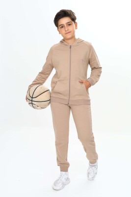 Wholesale Boys Tracksuit Set 11-14Y Nickel 2060-20078-3 Бежевый 