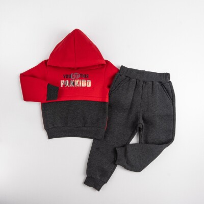 Wholesale Boys Tracksuit Set 5-8Y Pankido 2037-9687 Бордовый 
