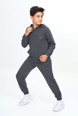 Wholesale Boy's Tracksuit Set 7-10Y Nickel 2060-20078-2 Антрацитовый