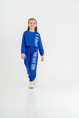 Wholesale Girl 2-Piece Tracksuit Set 6-9Y Matmazel 2021-8017 Светло-серовато- синий