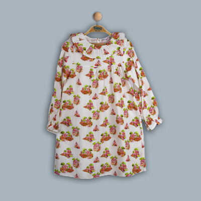 Wholesale Girl Patterned Dress 2-5Y Timo 1018-TK4DÜ202242012 - Timo (1)