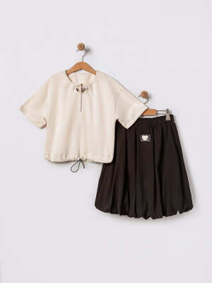 Wholesale Girl Short Balloon Skirt 11-14Y Pafim 2041-2025Y1054 Чёрный 