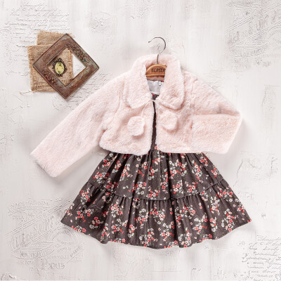 Wholesale Girl's 2-Piece Dress and Vest Set 2-5Y Elayza 2023-2283 Зелёный 