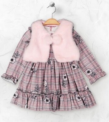 Wholesale Girls 2-Piece Dress and Vest Set 2-5Y Elayza 2023-2298 - Elayza