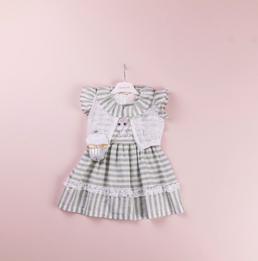Wholesale Girls 2-Piece Dress Set with Bolero 1-4Y BabyRose 1002-4105 - 3