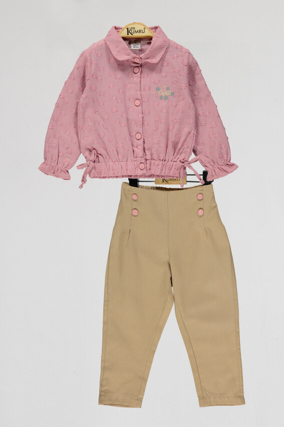 Wholesale Girls 2-Piece Shirt and Pants Set 2-5Y Kumru Bebe 1075-4056 - 5