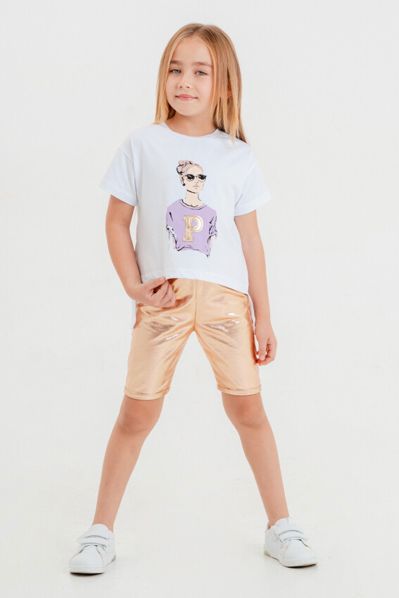 Wholesale Girls 2-Pieces T-shirt and Tight Set 6-9Y Tuffy 1099-1050 - 2