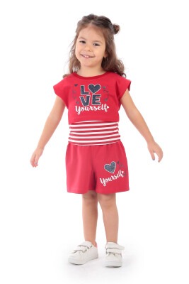 Wholesale Girls 3-Piece T-shirt and Shorts set 3-6Y Elnino 1025-22212 - Elnino