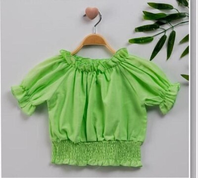 Wholesale Girls Blouse 7-10Y Büşra Bebe 1016-221074 Зелёный 