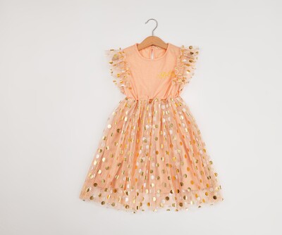 Wholesale Girls Dress 7-10Y Büşra Bebe 1016-24112 Пудра