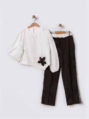 Wholesale Girls Hair Piping Trouser 7-10Y Pafim 2041-2025Y1037 Чёрный 