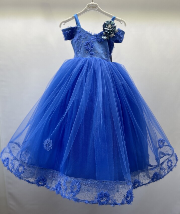 Wholesale Girls Party Tulle Dress 4-8Y Bertula Kids 2003-4850 - 3
