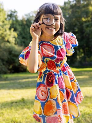 Wholesale Girls Patterned Dress 4-12Y Sheshe 1083-DSL0172 - 2