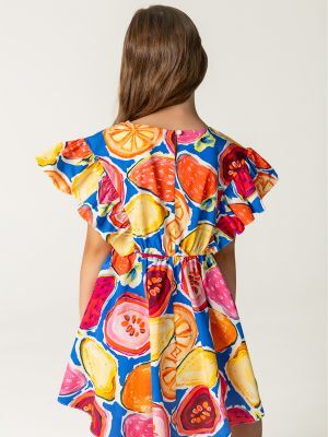 Wholesale Girls Patterned Dress 4-12Y Sheshe 1083-DSL0172 - 4