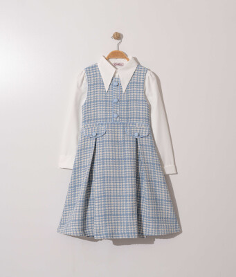 Wholesale Girl's Shirt Dress 10-13Y Gocoland 2008-5707 Синий