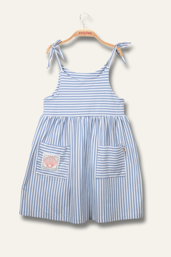 Wholesale Girl's Striped Combed Dress with Straps 1-12Y Zeyland 1070-251Z4SCR37 - 1