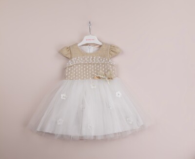 Wholesale Girls Tulle Dress 1-4Y BabyRose 1002-4040 Бежевый 