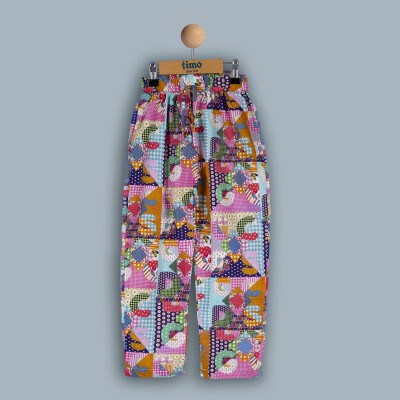 Wholesale Girs Patchwork Trousers 6-9Y Timo 1018-TK4DA062243323 - Timo