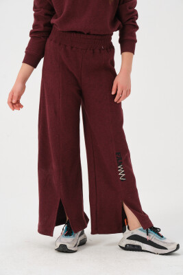 Wholesale Printed Sweatpants for Girls 8-15Y Jazziee 2051-252J4MTG06 Бордовый 