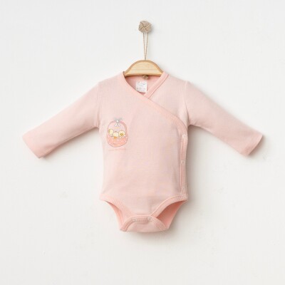 Wholesale Unisex Baby Bodysuit 0-3M Gümüş Baby 2043-0073 Лососевый цвет