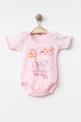 Wholesale Unisex Baby Onesies 1-6M Hoppidik 2017-7134 Розовый 