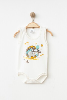 Wholesale Unisex Baby Onesies 1-6M Hoppidik 2017-7164 Экрю