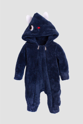 Wholesale Unisex Double Zipper Costume Welsoft Jumpsuit 3-12M Kidexs 1026-40114 Темно-синий