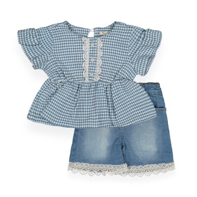 Set With Embossing Denim Shorts Büşra Bebe 1016-211061 - Büşra Bebe (1)