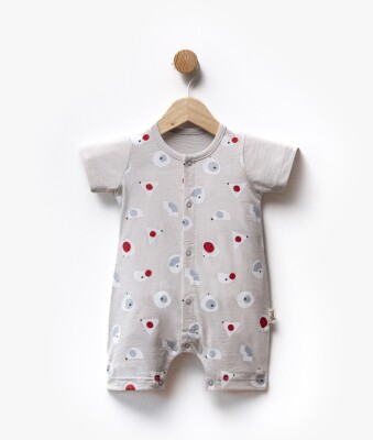 Spot Printed Short Sleeve Jumpsuit 3-9M Flexi Baby 2063-236579 Gray