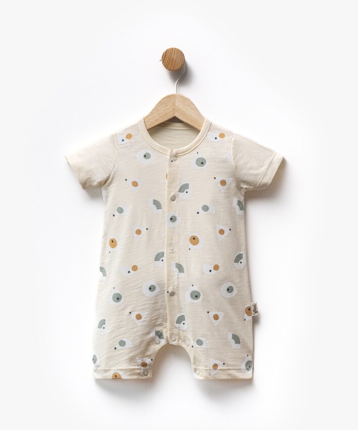Spot Printed Short Sleeve Jumpsuit 3-9M Flexi Baby 2063-236579 - 3