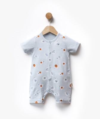 Spot Printed Short Sleeve Jumpsuit 3-9M Flexi Baby 2063-236579 Baby Blue2