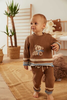 100% Organic Cotton With GOTS Certified Knitwear Funny Bear Two Piece Set 3-12M Uludağ Triko 1061-21060 - Uludağ Triko (1)