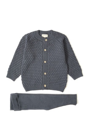 100% Organic Cotton With GOTS Certified Knitwear Funny Bear Two Piece Set 3-12M Uludağ Triko 1061-21061 - Uludağ Triko (1)