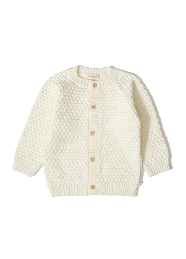100% Organic Cotton With GOTS Certified Knitwear Mini Bubble Cardigan 12-36M Uludağ Triko 1061--121069 - 2