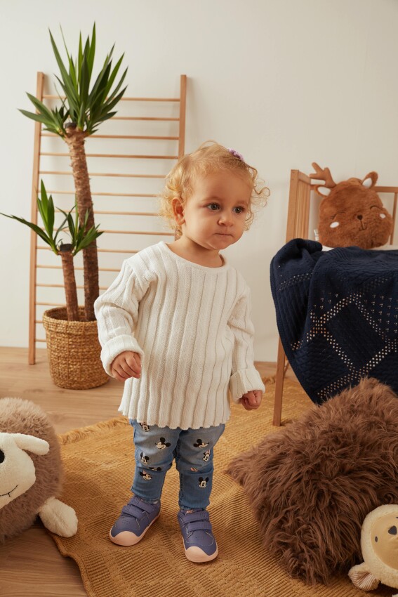 100% Organic Cotton With GOTS Certified Knitwear Ribbed Sweater 12-36M Uludağ Triko 1061--121064 - 1