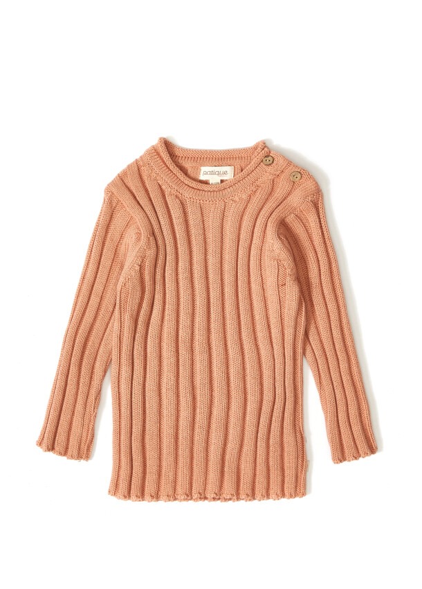 100% Organic Cotton With GOTS Certified Knitwear Ribbed Sweater 12-36M Uludağ Triko 1061--121064 - 2