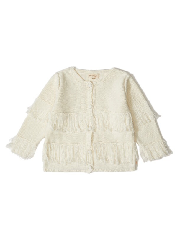 100% Organic Cotton With GOTS Certified Knitwear Tassel Star Cardigan 12-36M Uludağ Triko 1061--121054 - 3