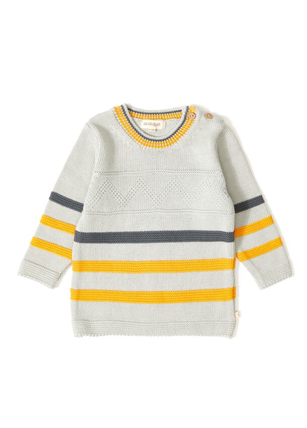 100% Organic Cotton With GOTS Certified Knitwear Zigzag Sweater 12-36M Uludağ Triko1061--121067 - 2