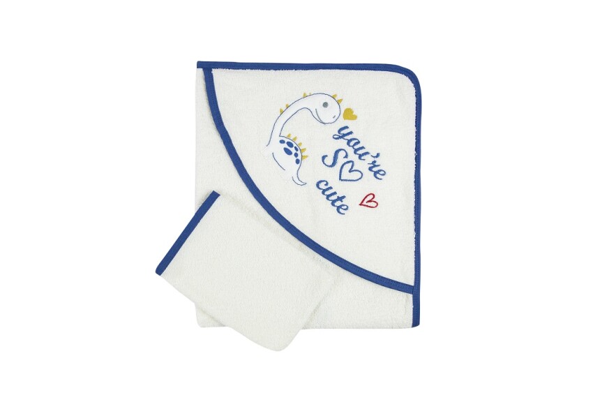 Dinazor Desenli Dokuma Havlu Kapşonlu Babydo 1047-BD-1065 - 2