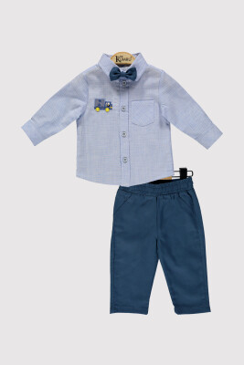Erkek Bebek Kamyon Nakışlı Takım 6-18M Kumru Bebe 1075-4381 Mavi