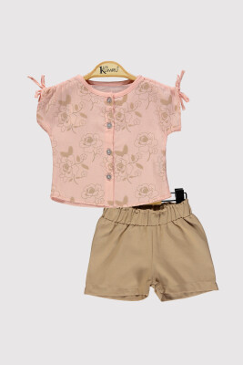 Kız Bebek Gül Baskılı Gömlek 6-18M Kumru Bebe 1075-4211 Somon