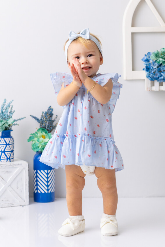 Kız Bebek Mercan Desenli Fırfırlı Elbise 6-48M Mininio 2062-251M2LBT32M - 1