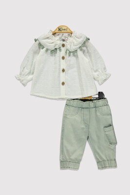 Kız Bebek Ponpon Yakalı Takım 6-18M Kumru Bebe 1075-4256 - Kumru Bebe (1)